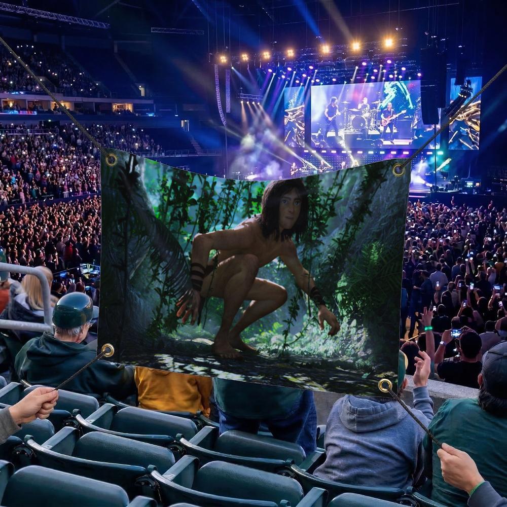 T-Tarzan CARTOON Flags Multi Size Atmosphere Flag, Cheerleading Hand Pulled Banner, Portable Outdoor Event Flag & Wall Decor for Sports, Parties, Home and Room Decoration