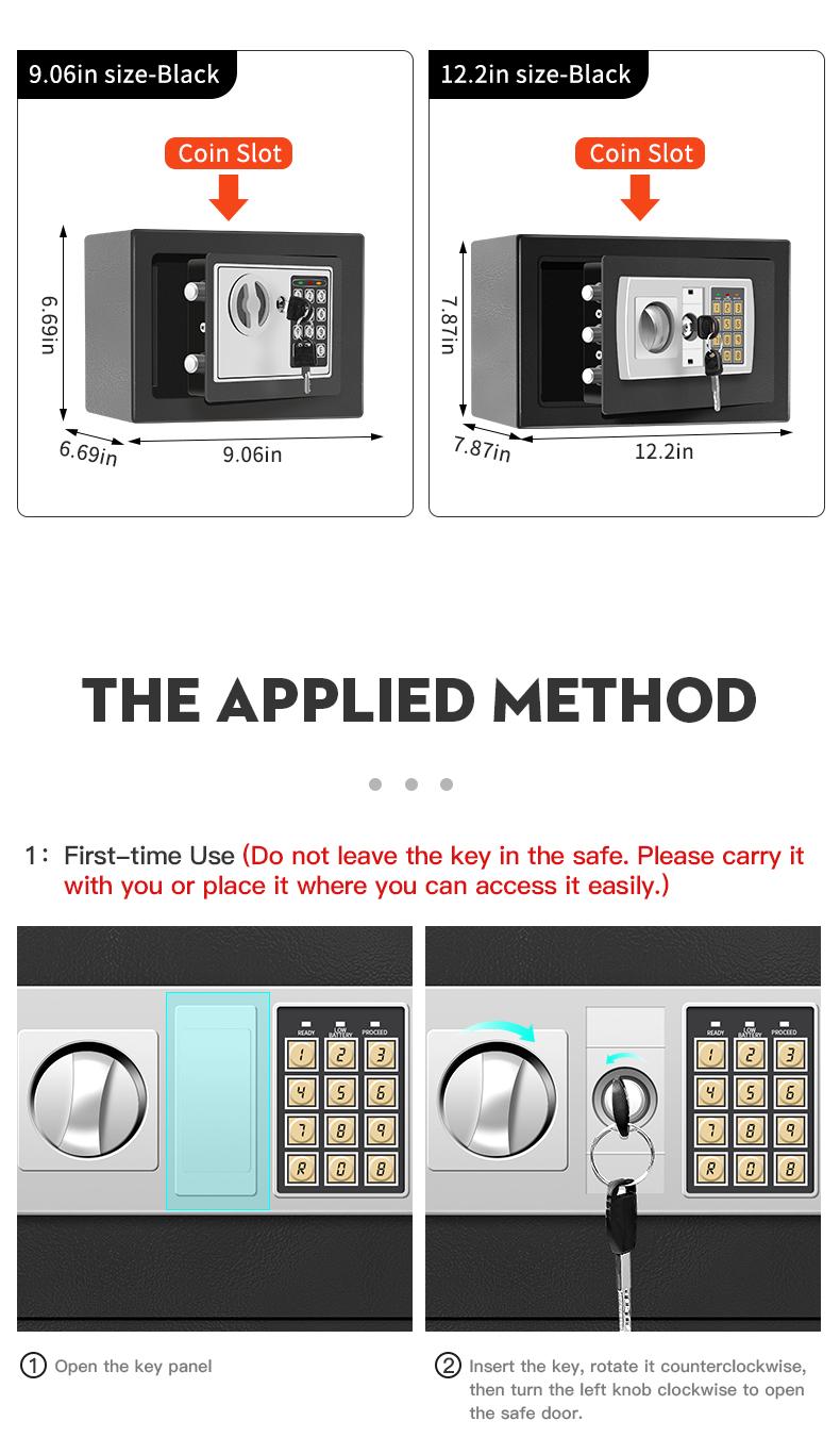 Electronic password Security Box，college dorm saferroomhome ，safe,storage,box office savings, anti-theft safes Mechanical safe box for money key lockbox safebox ——No batteries were provided