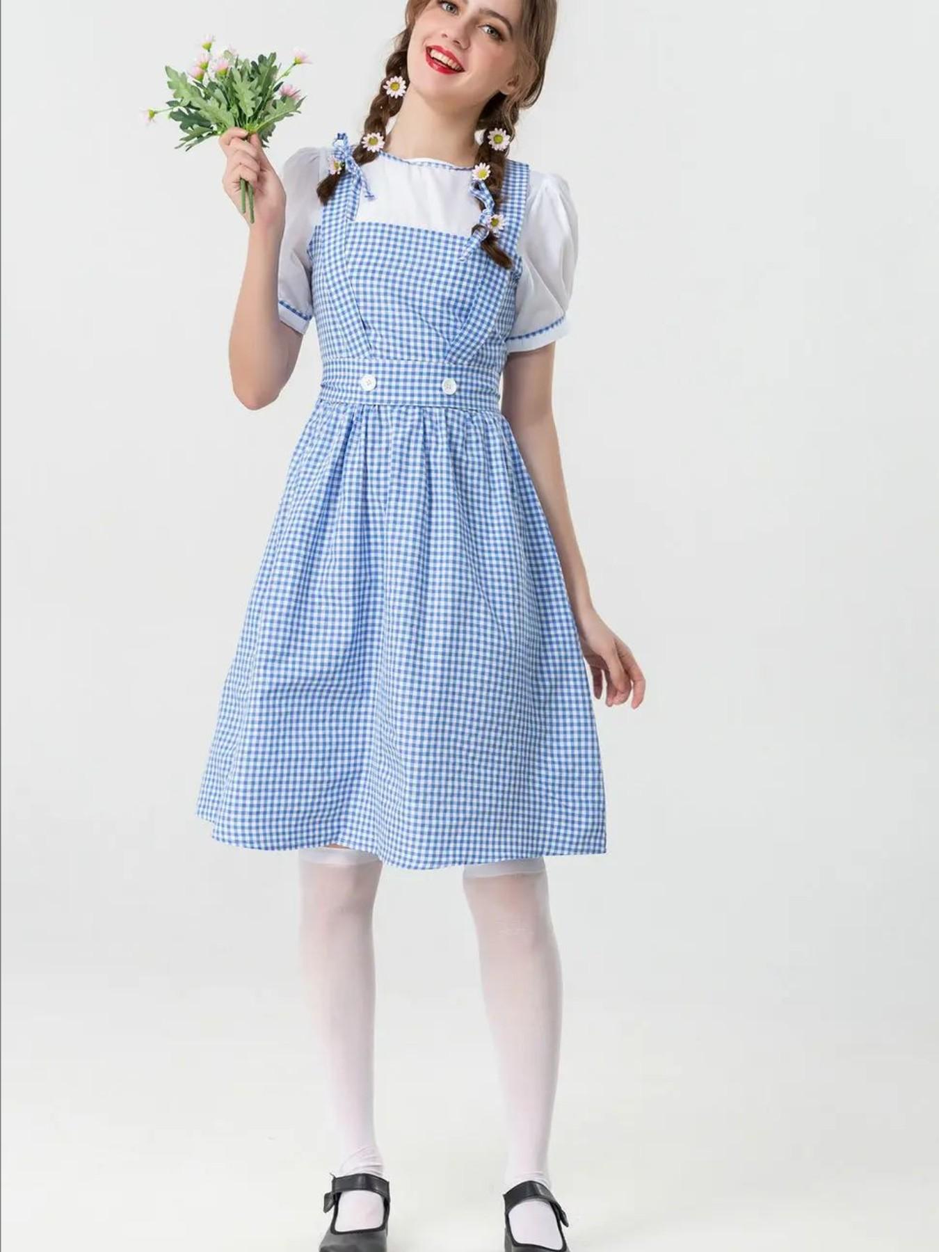 The Medieval Dorothy From The Wizard of Oz Costume Maid Girls Day Pastoral Character Shooting Costume