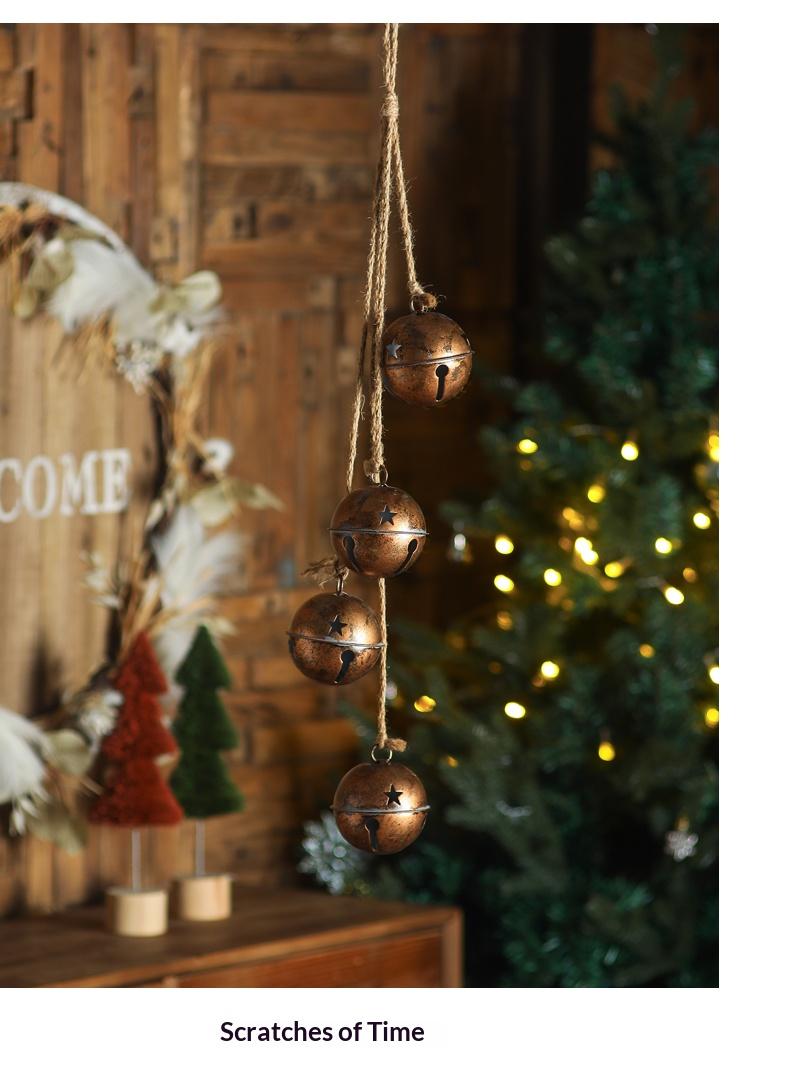 Decorative Golden Bell Pendant with Hemp Rope, Vintage Home Decoration for Festive Occasions, Cute and Lovely Design