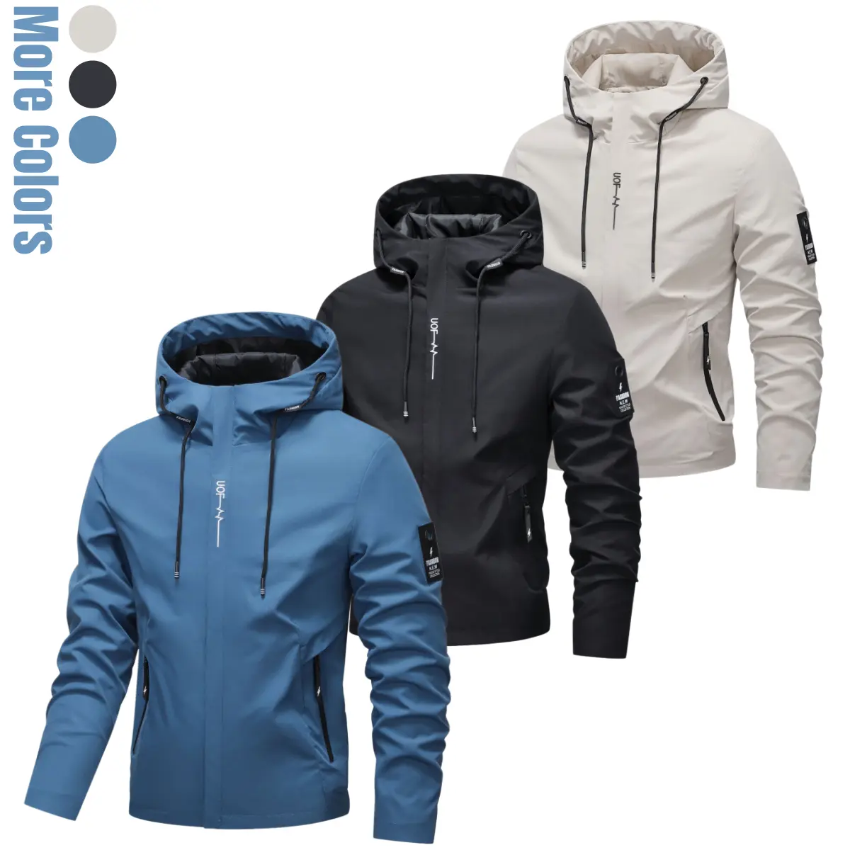 Unisex Hooded Cargo Jacket, Minimal Casual Outerwear for Men & Teenagers, Spring Autumn Lightweight Hooded Coat Menswear Tops
