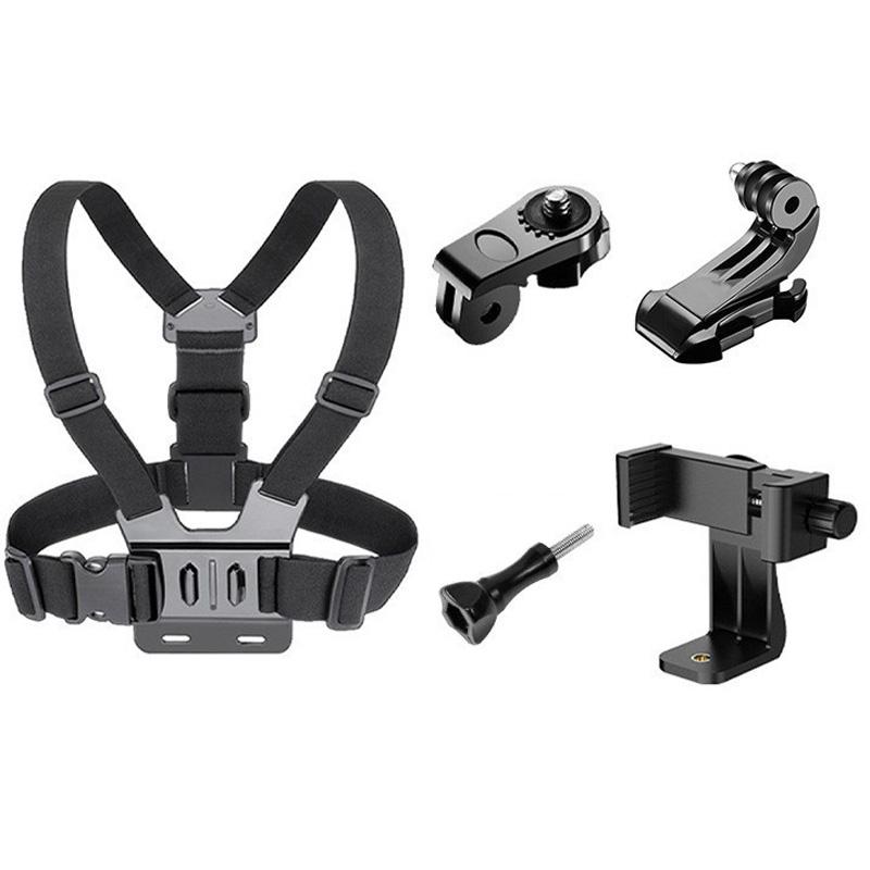 Phone Chest Strap Mount Holder, Pov Sports Camera Clip, Compatible with Apple Samsung, Outdoor Cycling, Live Streaming, Fishing, Extreme Sports Accessories