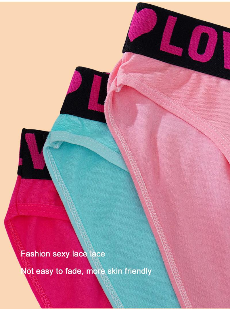 24pcs Women's Heart & Letter Tape Knicker Soft Comfy Breathable Panty, Summer Panties,Underwear for Al Seasons Daily Wear, Underwear for Women, Summer Wear 2024