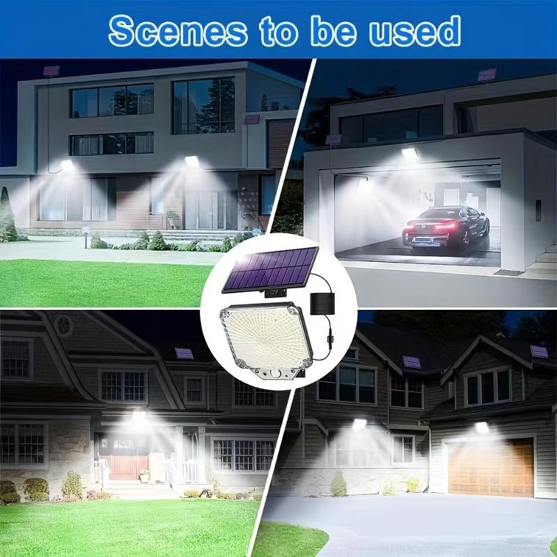 New solar-powered split wall light, outdoor motion sensor light, remote-controlled garden light, home garage street light