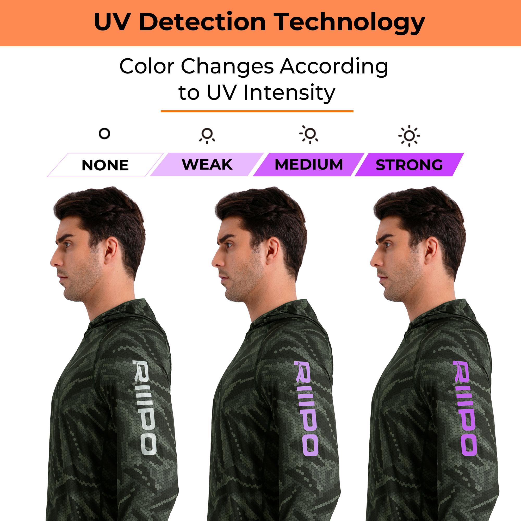 【Clearance】R20 Sun Hoodie Shirts with UV Detection Logo Thumbhole Men UPF 100+ Sun Protection Long Sleeve Lightweight Quick Dry Moisture Wicking Breathable Cooling Athletic Activewear for Outdoor Sports Fishing Boating Construction Roofing Tree Service