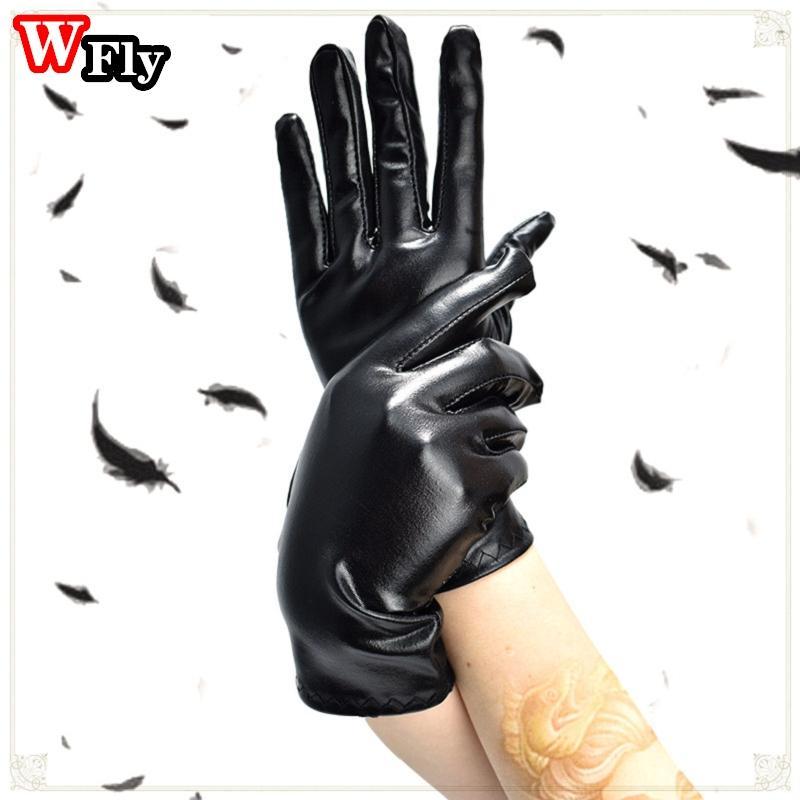 Gothic Sexy Patent Leather Gloves Short Party Queen Cosplay Performance Lolita Spice Girl Steampunk Cool Unisex