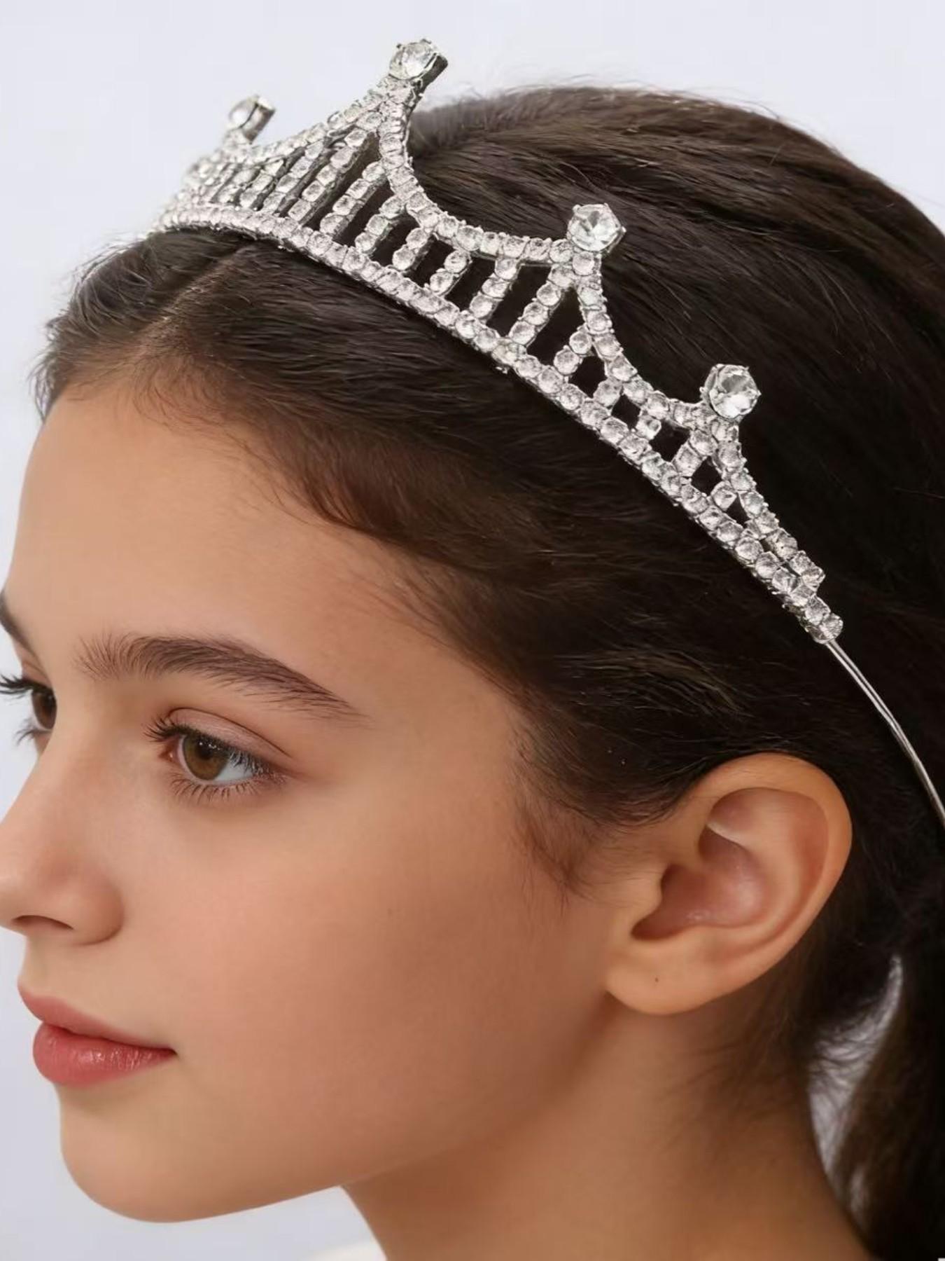 Adjustable Rhinestone Crown Headband, Non-Slip & Comfortable, Elegant Hairpiece for Weddings, Prom & Daily Wear, Tiktok Shop