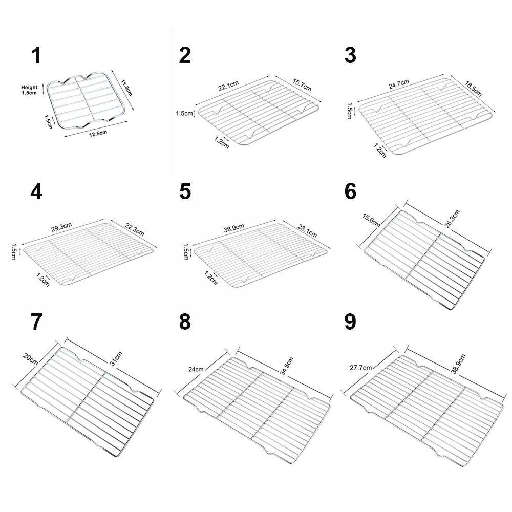 New Stainless Steel Cooling Rack Non-stick Silver BBQ Tray Barbecue Cooking Mesh Shelf