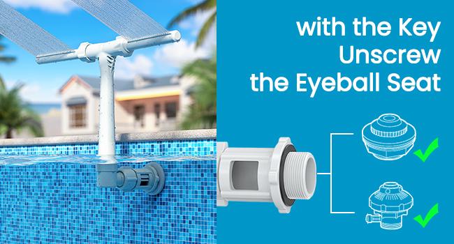 Poolhacker Pool Fountain for Above-ground Pool & Inground Pool Outdoor Waterfall Spray Installation