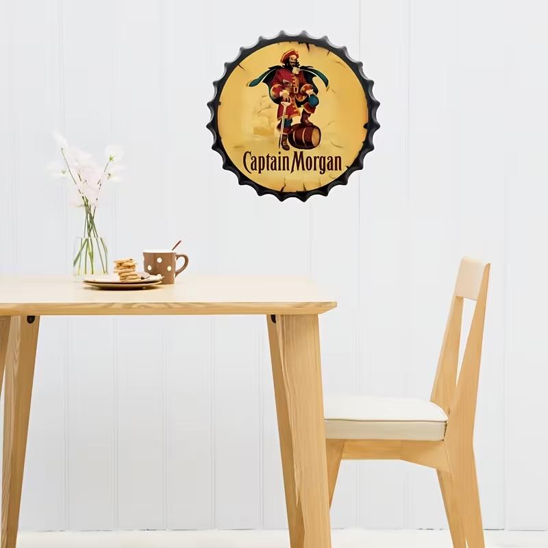 Vintage Metal Sign, 13.8 Inch Beer Bottle Cap Design, Ideal for Bars, Pubs, Man Caves, Kitchens, Durable Material, Perfect Gift Idea