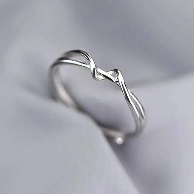 PONYKISS Silver Color Minimalist Distorted Round Rings for Women Trendy Adjustable Fashoin Jewelry Geometric Accessories