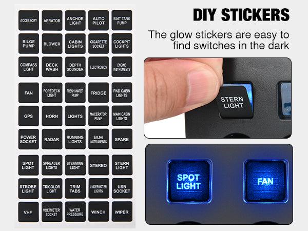 Nilight 8-Gang Pre-Wired Waterproof Rocker Switch Panel - 8-Gang Setup, Resettable Circuit Breakers (5A,10A,15A), LED Backlight, 3-Pin 12V-24V ON-Off Toggle Switches, Screw Included, Easy Installation, for Most DC 12V-24V Cars, Caravan, Marine Boat Nilight 8-Gang Pre-Wired Waterproof Rocker Switch Panel - 8-Gang Setup, Resettable Circuit Breakers (5A,10A,15A), LED Backlight, 3-Pin 12V-24V ON-Off Toggle Switches, Screw Included, Easy Installation, for Most DC 12V-24V Cars, Caravan, Marine Boat
