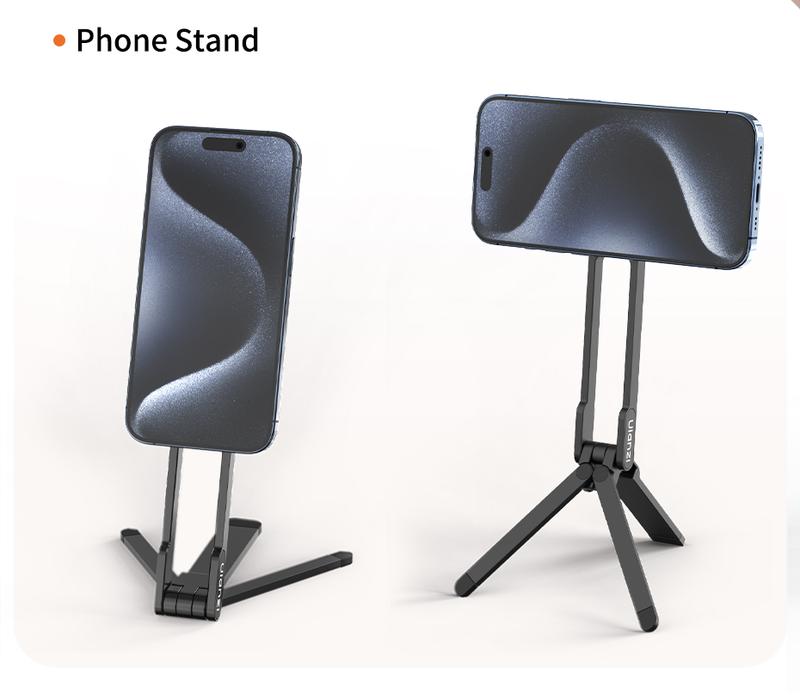 ULANZI MA30 Magnetic Phone Tripod Stand for iPhone - Aluminium Smartphone Mini Tripod Foldable Pocket Cell Phone Stand Dual-Sided Magnet Quick Mount Compatible with iPhone 16 15 14 13 12 Magsafe