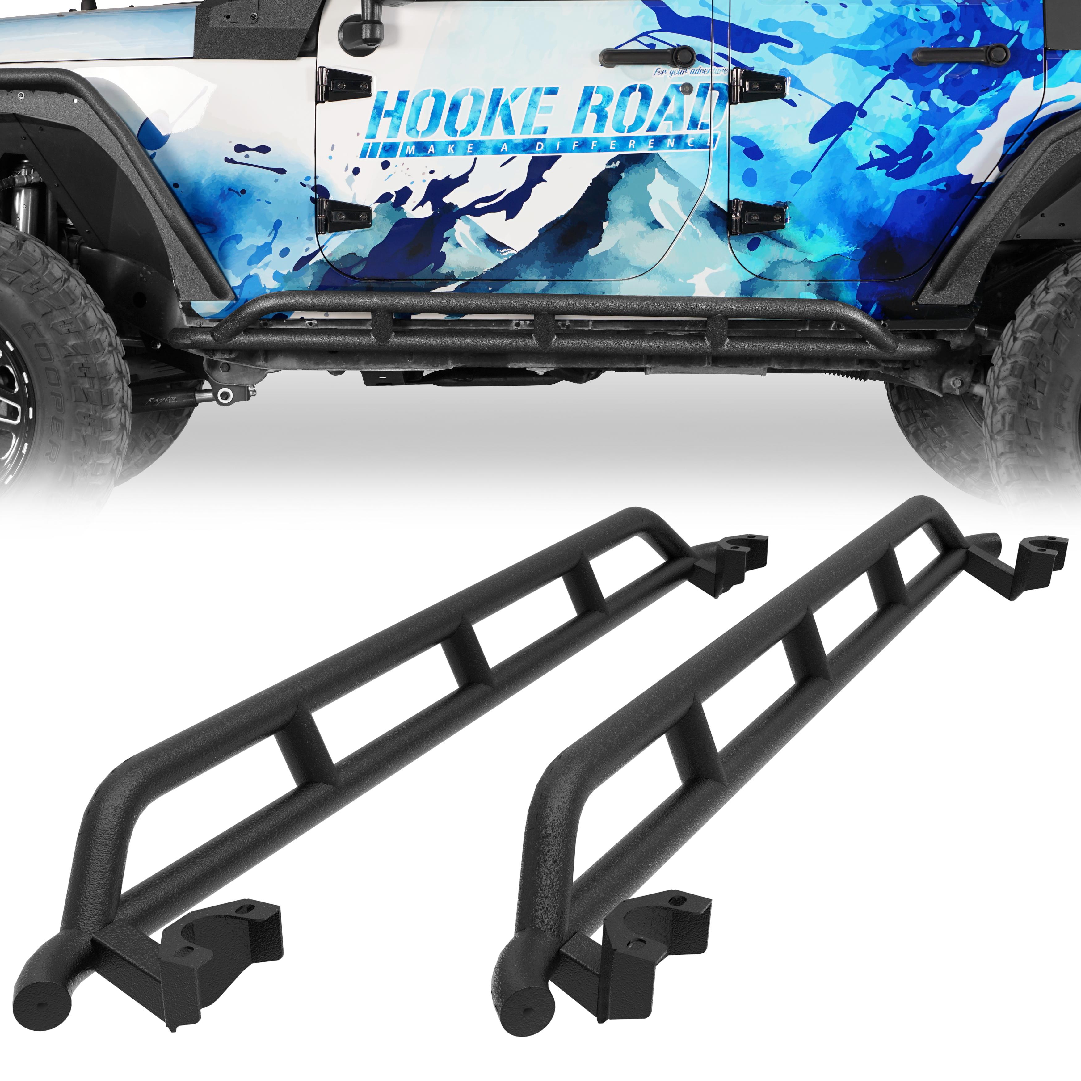 Hooke Road Rocker Sliders for 2007-2018 Jeep Wrangler JK Unlimited 4-Door Automotive Vehicle Accessories Replacement