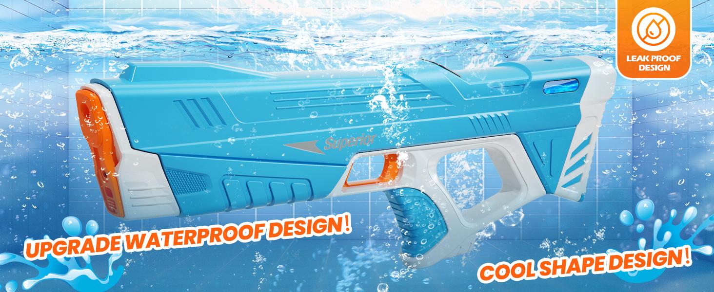 Skirfy Electric Water Toy, Auto Suction Water machine for Adults&Kids, Squirt machine 39 Ft Range, Battery Powered Squirt toys, Automatic Water Blaster, Pool Beach Outdoor Party Toys for Kids Ages 8-12