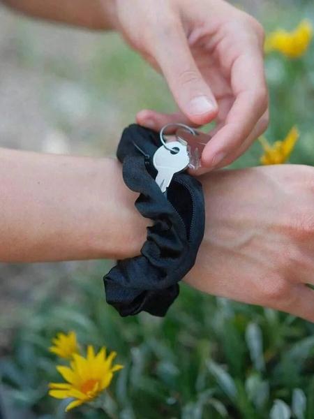 Multifunctional Hair Tie Storage Bag, Portable Zipper Design, Large Capacity Polyester for Keys Cash Earphones, Home Travel Use, Storage Pouch