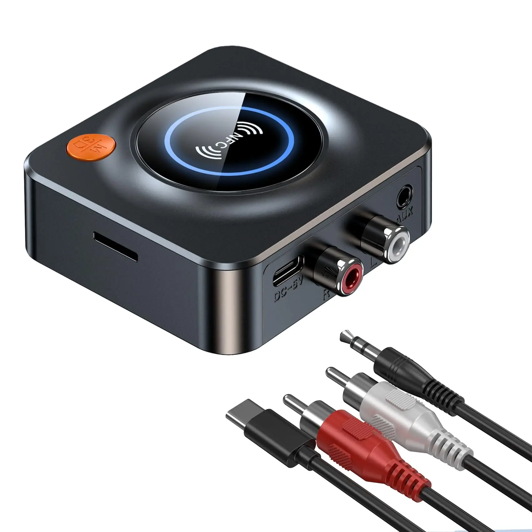 Bluetooth Receiver for Home Stereo, AUX RCA to Bluetooth Adapter NFC Bluetooth Audio Receiver for Old Speakers Music Streaming Sound System, Convert Wired Speakers to Wireless