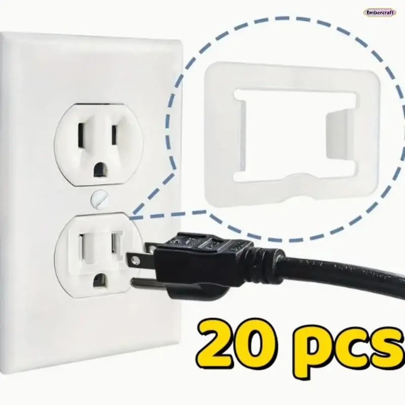 2-Prong Outlet Tightener - 20 Individual Inserts, Solid Plastic Stabilizer for a Secure Fit, Fixes Loose Plugs & Restores Grip for Home, Tightens Plugs, 20 Inserts Per Pack, 20‑Pack Value, Office Outlet Help