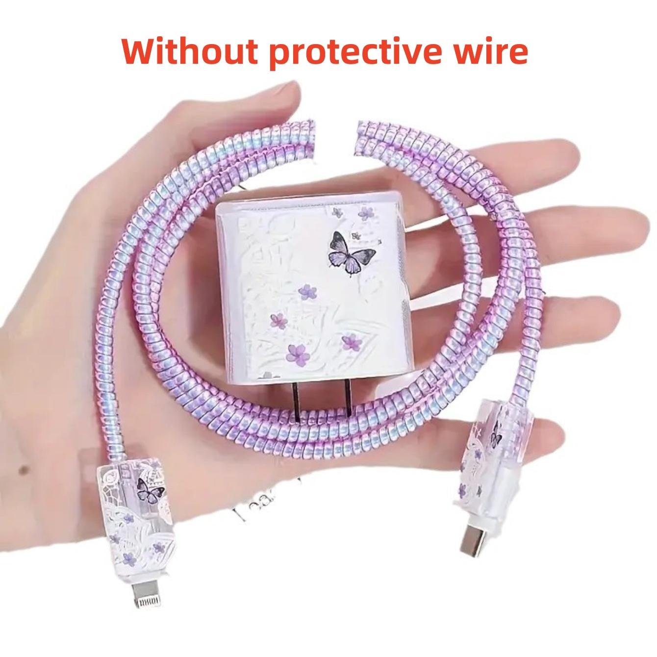 Charger Protector Case with Silicone Strap, Charging Cable Organizer, iPhone Accessories, Protects Charger & Data Cables, Cellphone Protection