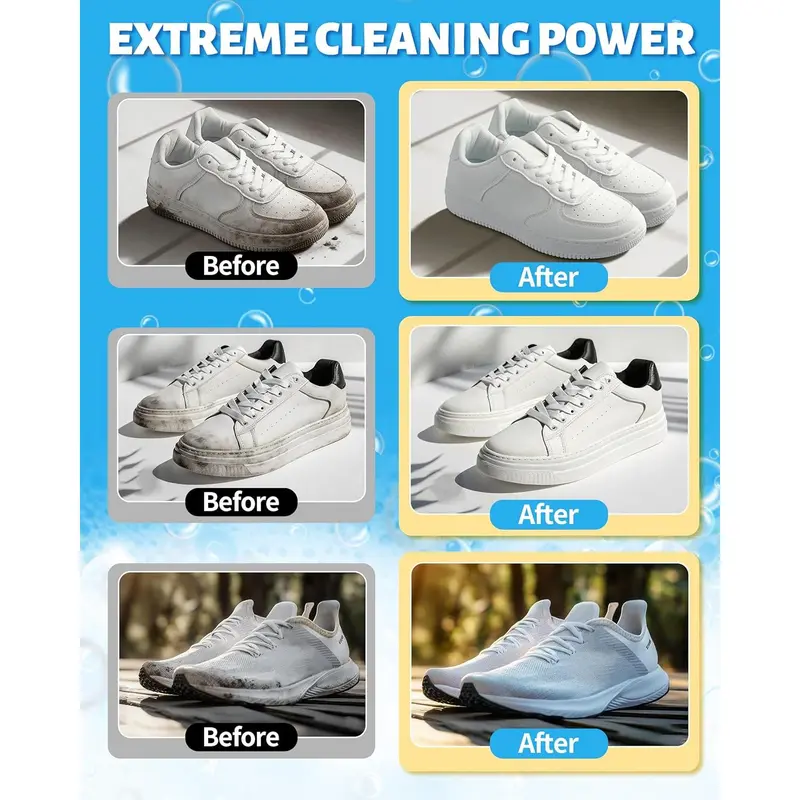 Shoe Cleaner, Sneaker Cleaner Kit with Brush and Towel, Deep Clean Shoe Cleaning Kit for White Shoes