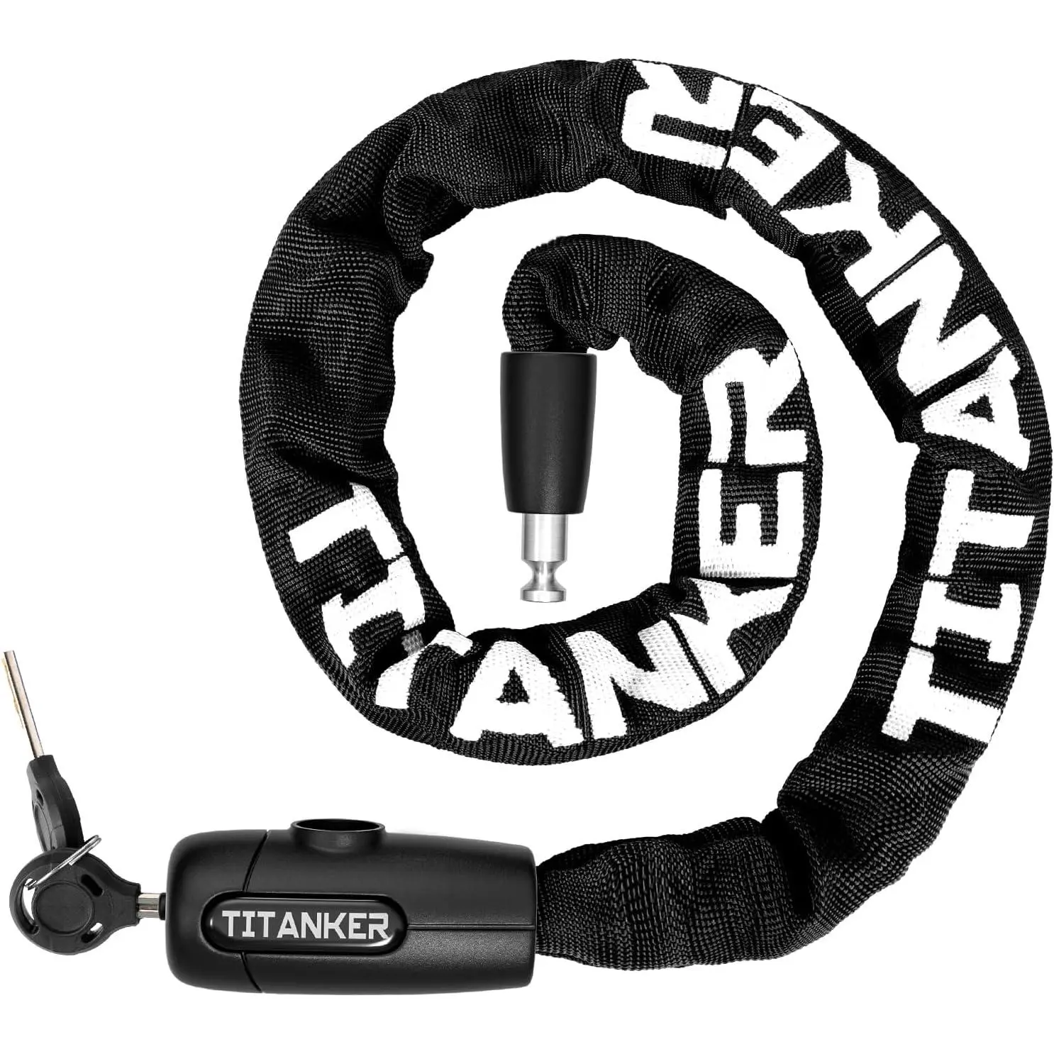 Outdoor sportsware Titanker Bike Chain Lock with Keys, 3.3 Feet Security Heavy Duty Anti-Theft Bicycle Chain Locks for Bike, Motorcycle, Bicycle, Door, Gate, Fence, Grill (6mm, 8mm, 10mm Thick Chain)
