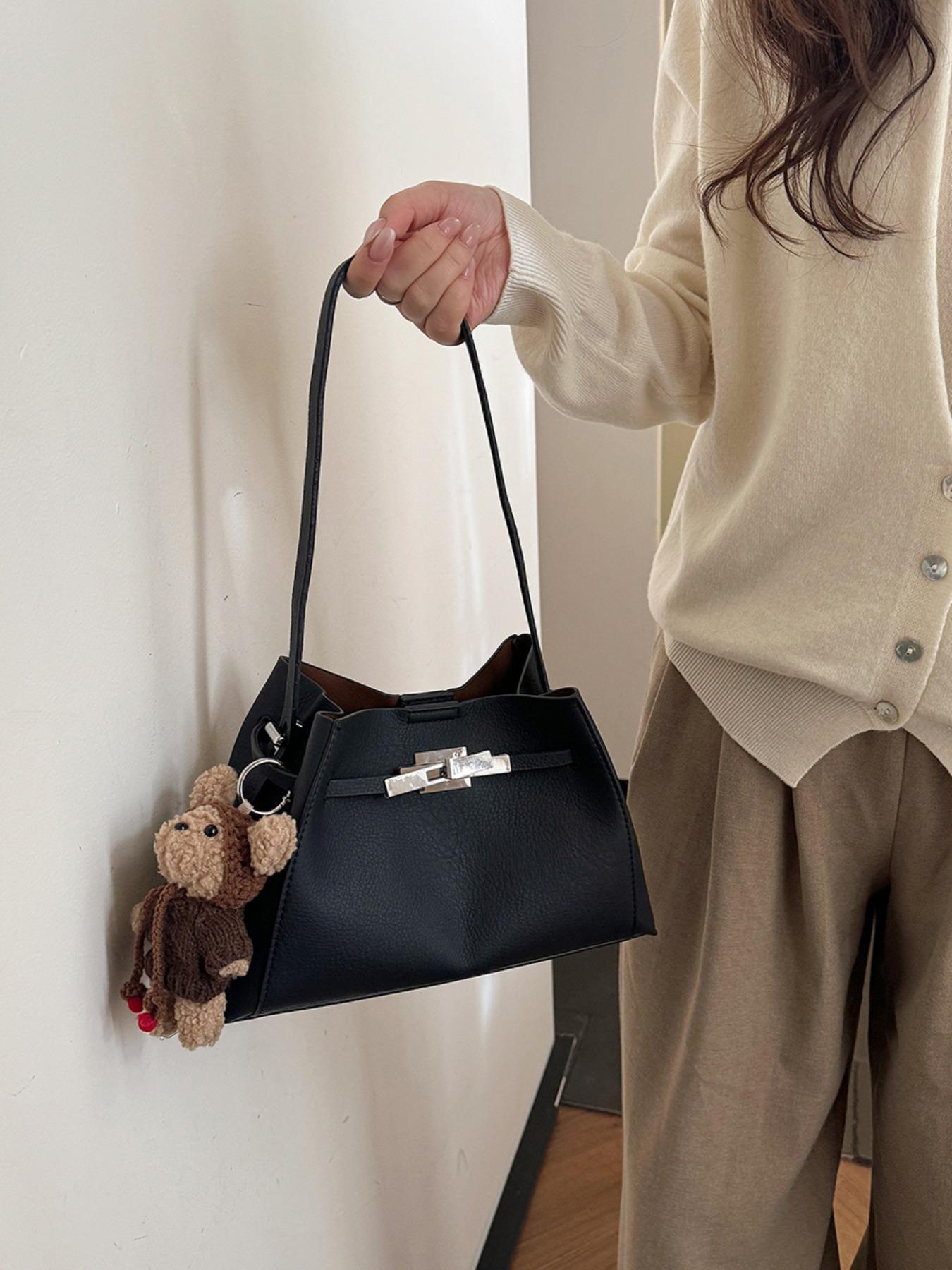 2026 New Fashion Versatile Casual Shoulder Bag, Large Capacity Handbag, Underarm Crossbody Bag, Kelly Bag, Stylish and Practical, PU Tote Satchel