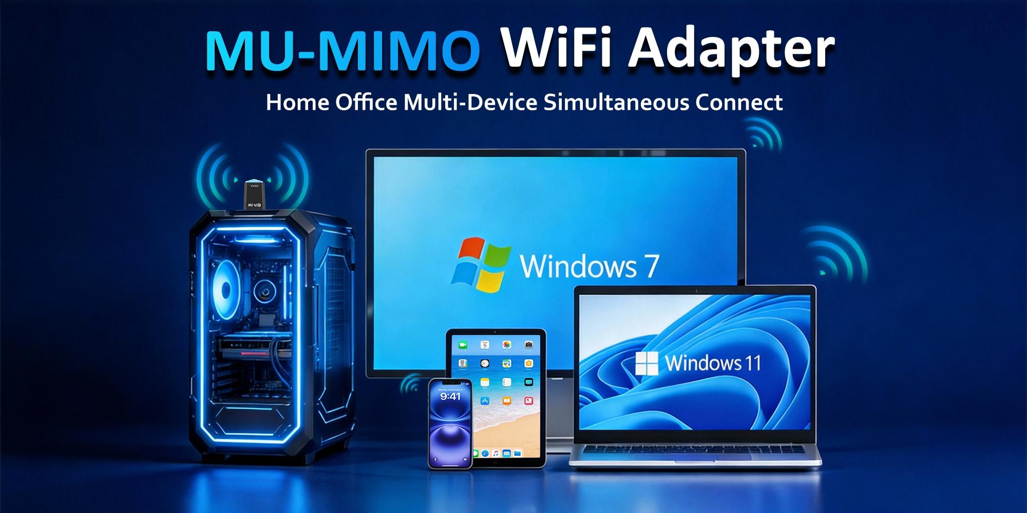 USB WiFi 6 Adapter - Dual Band 5G/2.4G Wireless Dongle, WPA-PSK/WPA2-PSK/WPA3 Security, Plug-and-Play for Windows 11/10/8.1/8/7 High-Speed Network Card