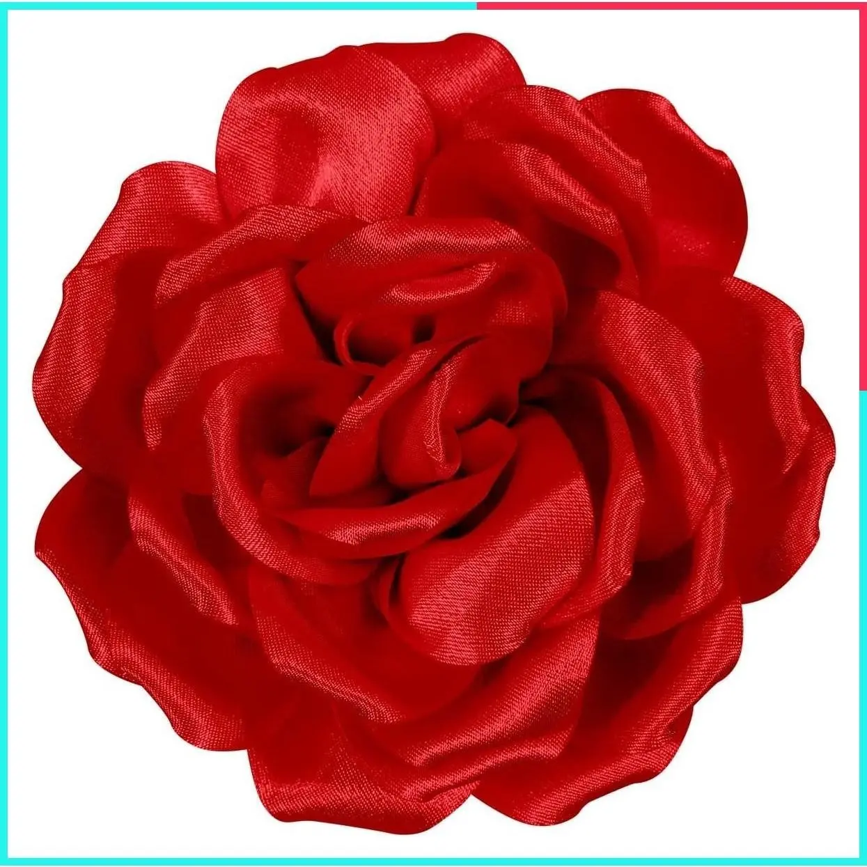 4.3 Inch Red Rose Hair Clip Large Flower Brooch for Women, Charming Floral Clothes Pin, Stylish Rose Flower Brooch Clip