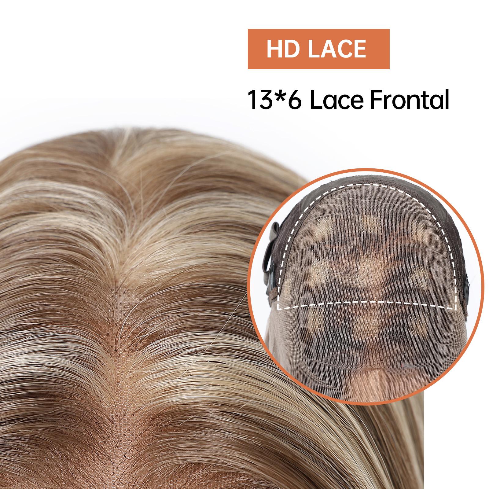Lace Front Synthetic Fiber Wigs Lace Frontal Wig Uk Style Piano City Series Fashionable Hair Clips Modern Look Synthetic Fiber Hairpiece for Women
