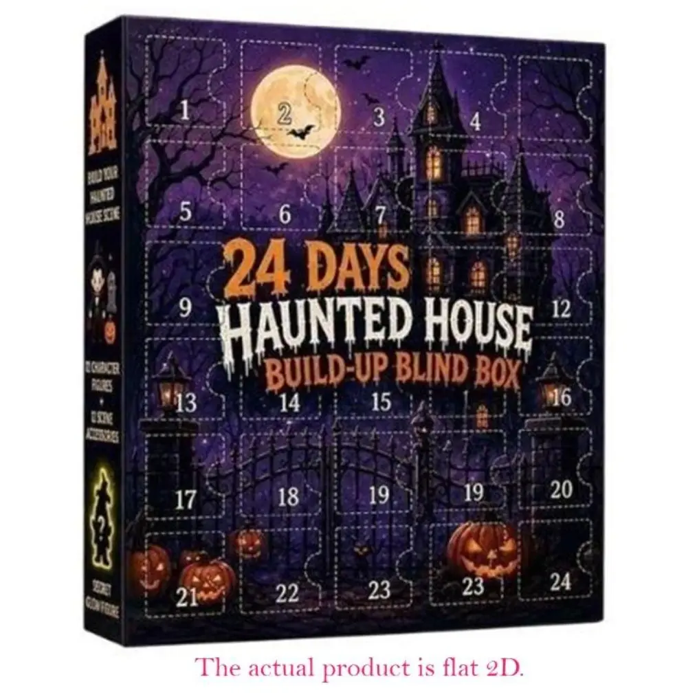 2026 Halloween Countdown Calendar 24 Days Haunted House Collectible Figures | Holiday Advent Countdown for Kids, Families, Collectors, Holiday Parties, Offices, Home, Bedroom, School, Dorm, Collectible Figure Decor