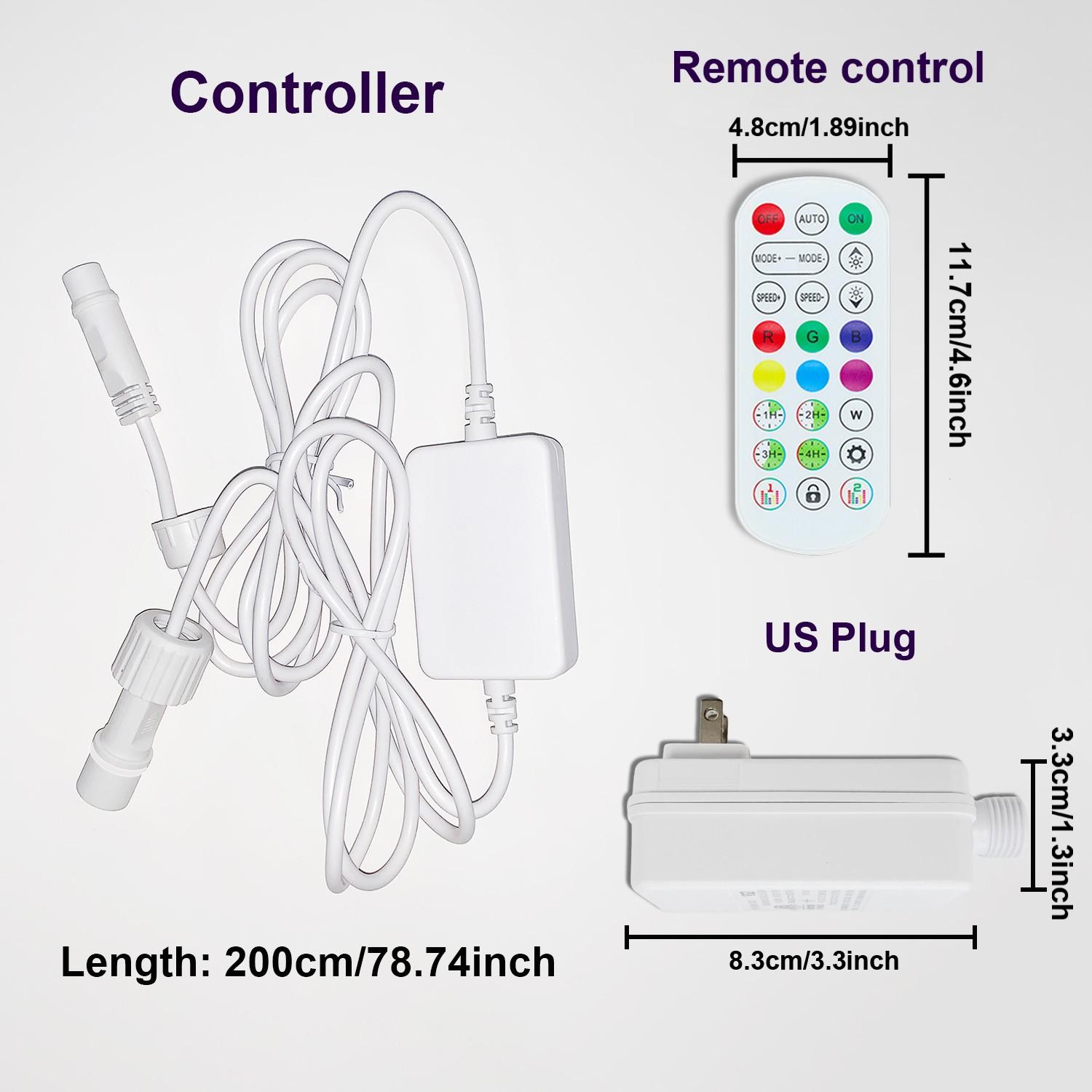 1 Set Of Smart Outdoor Eave Light Control Kit: US Standard Plug + Smart App Waterproof Controller with Remote. Weatherproof for Outdoor Use, Compatible with LED Strip Lights and String Lights, Plug-and-Play.
