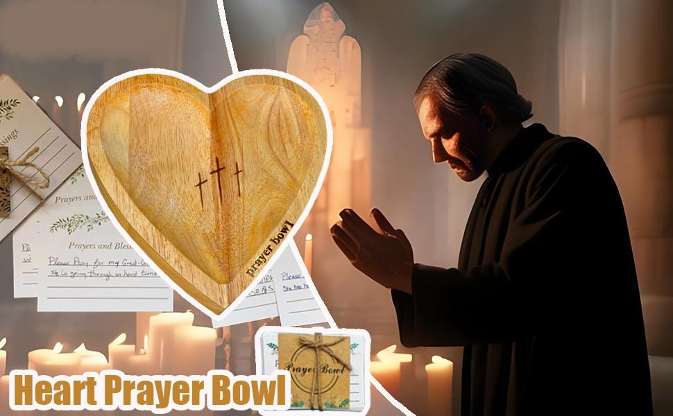 Heart Shaped Prayer Bowl with Cross - Handmade Wooden Dough Bowl for Christian Prayer, Communion & Worship, Unique Church Gift for Congregation, Baptism, Bible Study Decor Religious Heart Shaped Prayer Bowl with Cross - Handmade Wooden Dough Bowl for Christian Prayer, Communion & Worship, Unique Church Gift for Congregation, Baptism, Bible Study Decor Religious