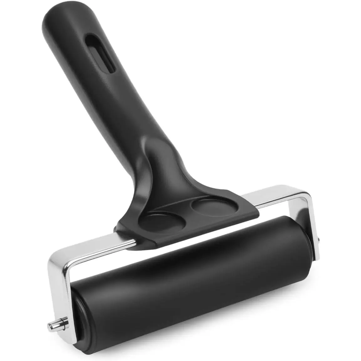 1 Pack Rubber Brayer Roller for Printmaking Durable Ink Roller 4 Inch | Durable Rubber Roller for Ink & Paint, Great for Gluing, Diamond Painting & Block Printing, Crafting Tool, 4 Inch, Black