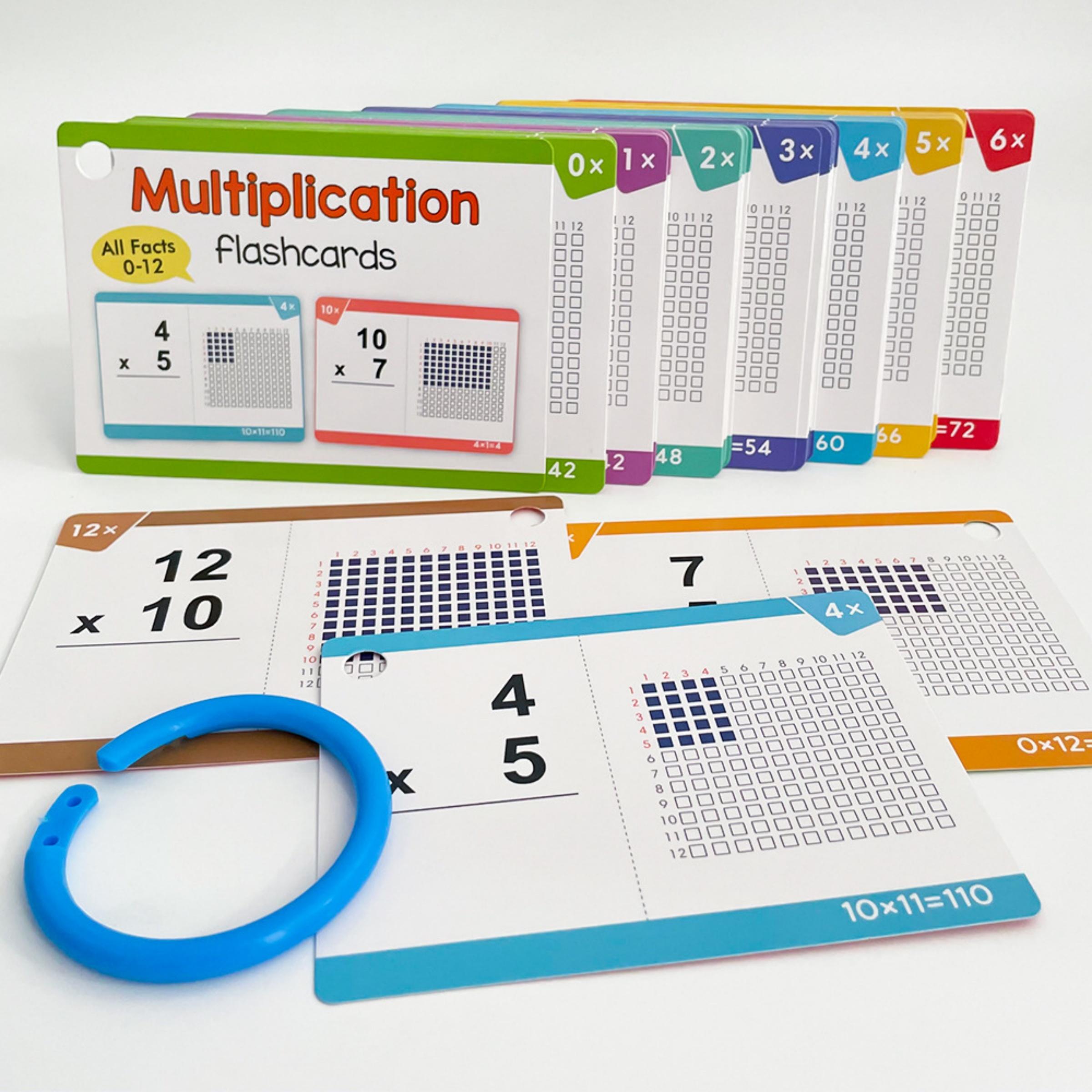 85 Pcs Thickened Math Multiplication Practice Tools, Reusable Erasable Flashcards, Interactive Learning Aids for Kids Ages 6-12