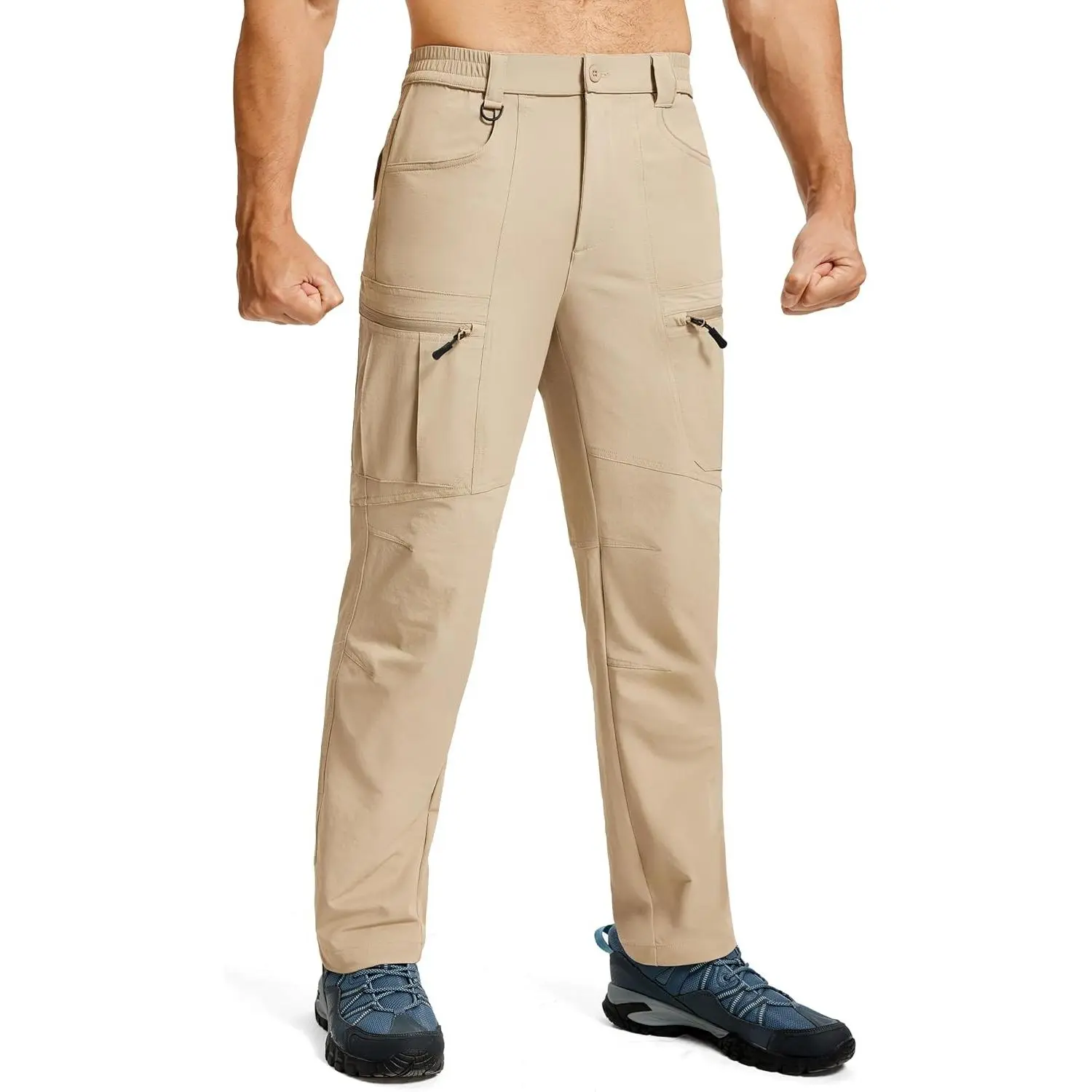 Men's Lightweight Waterproof Quick Dry Stretch Nylon Cargo Hiking Travel Fishing Pants with 6 PocketsGift