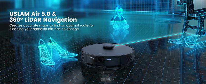 AIRROBO Robot Vacuum and Mop Combo, Self-Emptying, 60-Day Capacity, Home Mapping, Schedule, Wi-Fi/App/Alexa/Remote, 180mins Runtime, L40+ Robotic Vacuum Cleaner for Pet, Hard Floors, Carpet