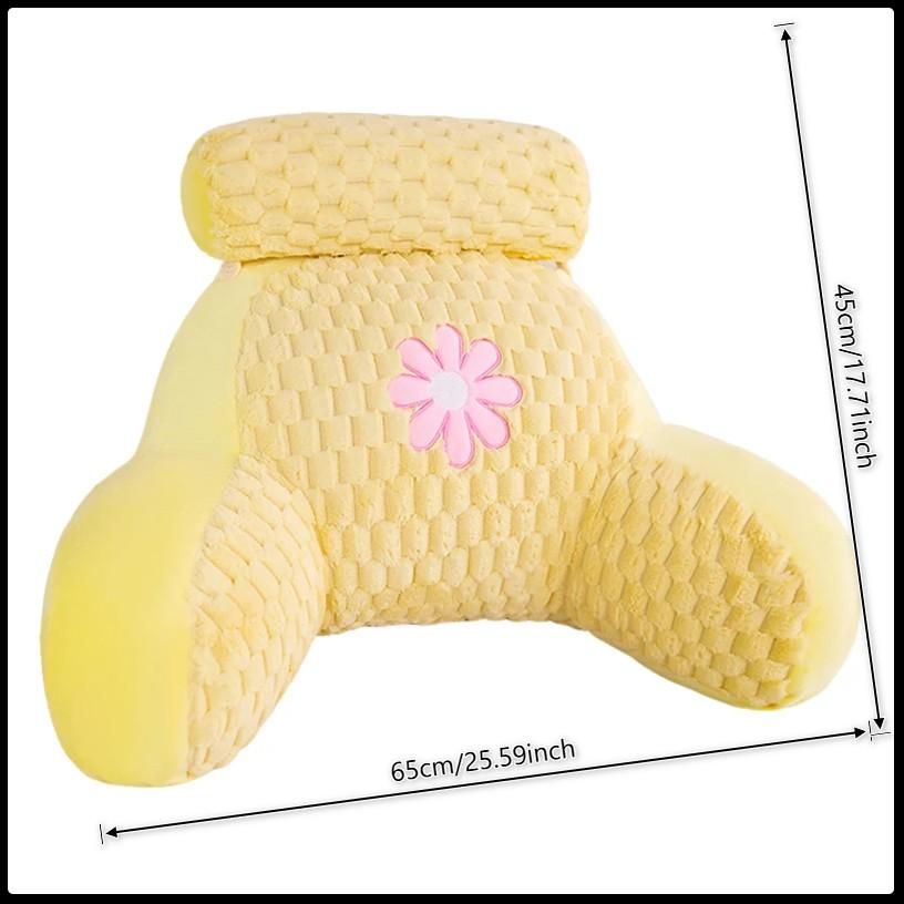 Extra Large Reading Pillow with Detachable Neck Roll, Plush Bed Rest Pillow for Adults, Perfect for TV Gaming Relaxing at Home