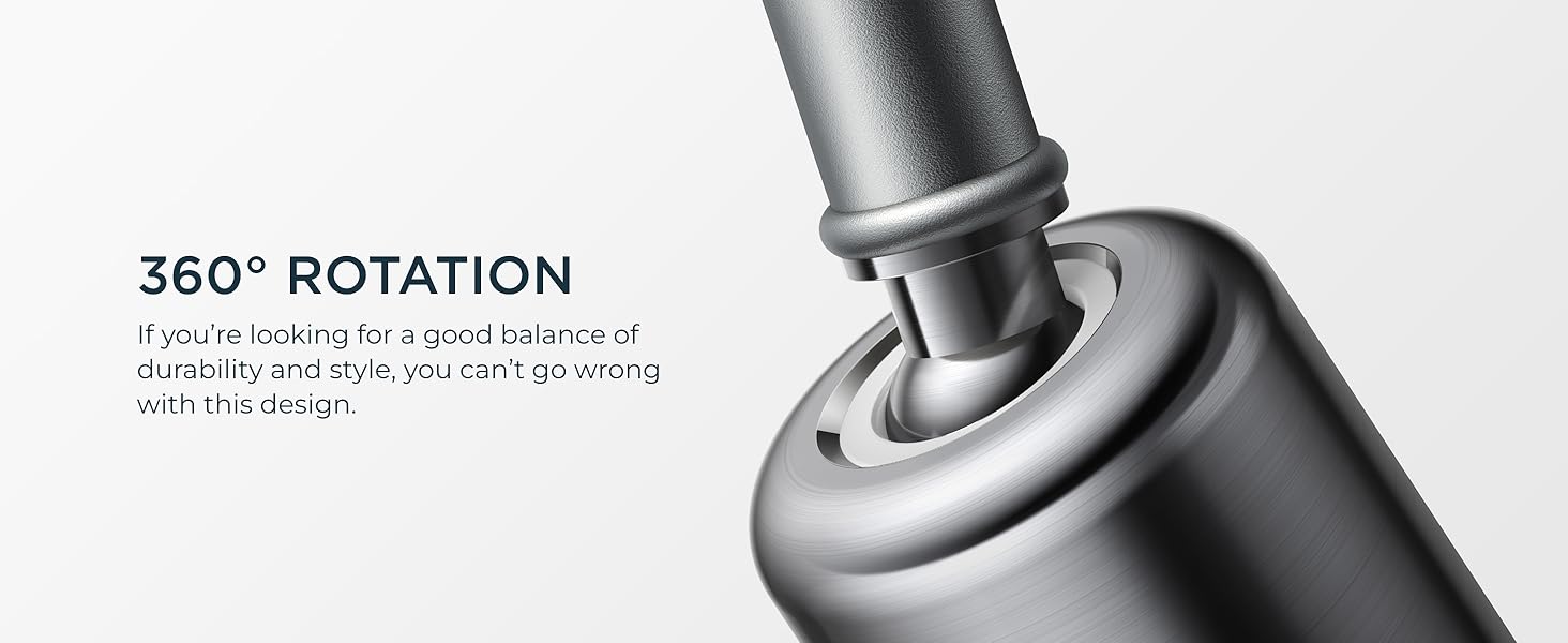 FORIOUS Kitchen Faucet with Soap Dispenser, Faucets with Pull Down Sprayer, Stainless Steel High Arch Spring Sink Faucet for Laundry Sink RV Bar