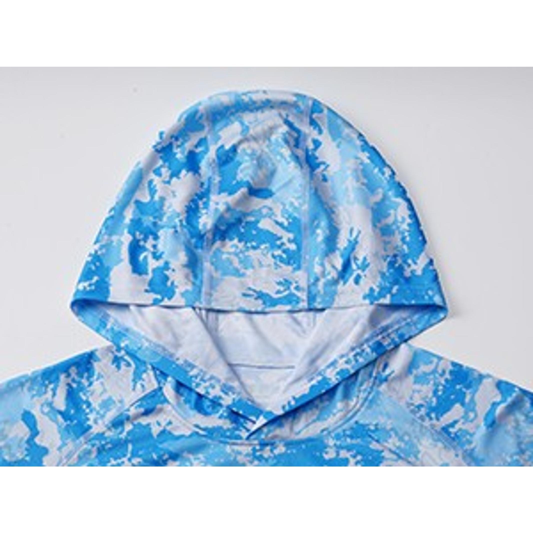 Men's UPF 50+ Hooded Long Sleeve Fishing Shirt, Lightweight Camo Sun Protection Hiking Hunting ShirtGift