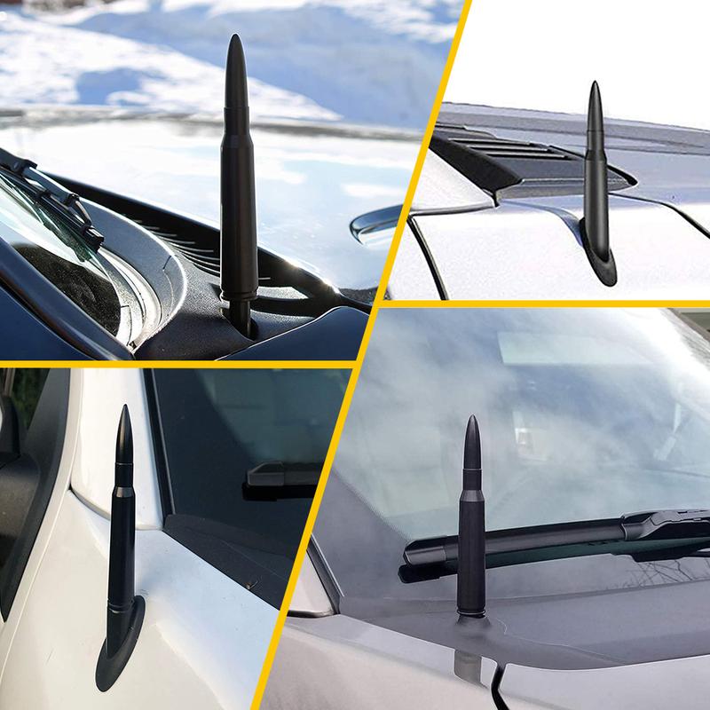 OXILAM BLACK Silver BULLET ANTENNA 14cm Radio AM FM Universal Fit For Car Boat ATV RV