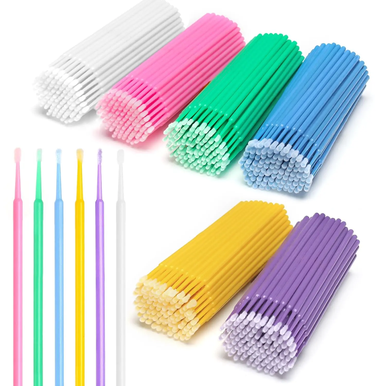 600 PCS Disposable Micro Applicators Brush Eyelash Extension (Mixed)