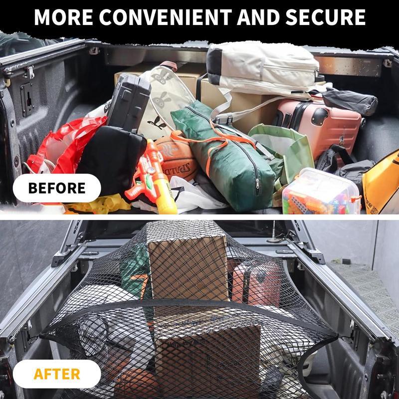 Highly Elastic Heavy Duty Cargo Net, Simple Truck Bed Cargo Mesh Organizer, Ideal for ATV, SUV, UTV, Truck and Boat Use