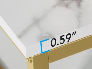 LITTLE TREE 3-Tier Console Table, 55 inch Sofa Table with Open Storage Shelves, Narrow Long Hallway/Entryway Table with Faux Marble Top for Home Living Room Entryway