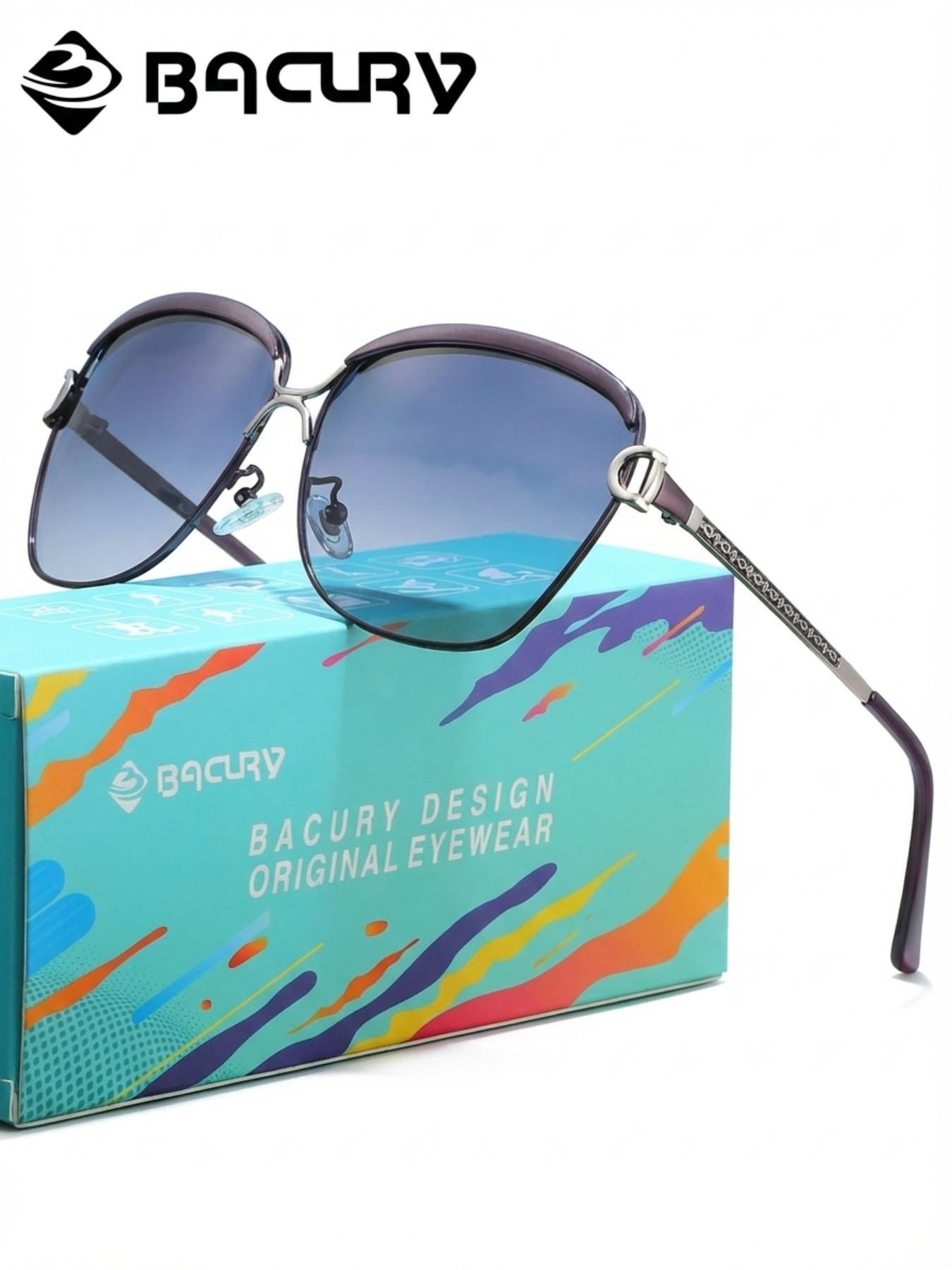 BACURY Retro Stainless Steel Polarizing Sunglasses With Square Frames, Versatile For Beach Vacations, Windproof, Dustproof, Uv Resistant Daily Travel, Driving And Hiking To Reduce Glare