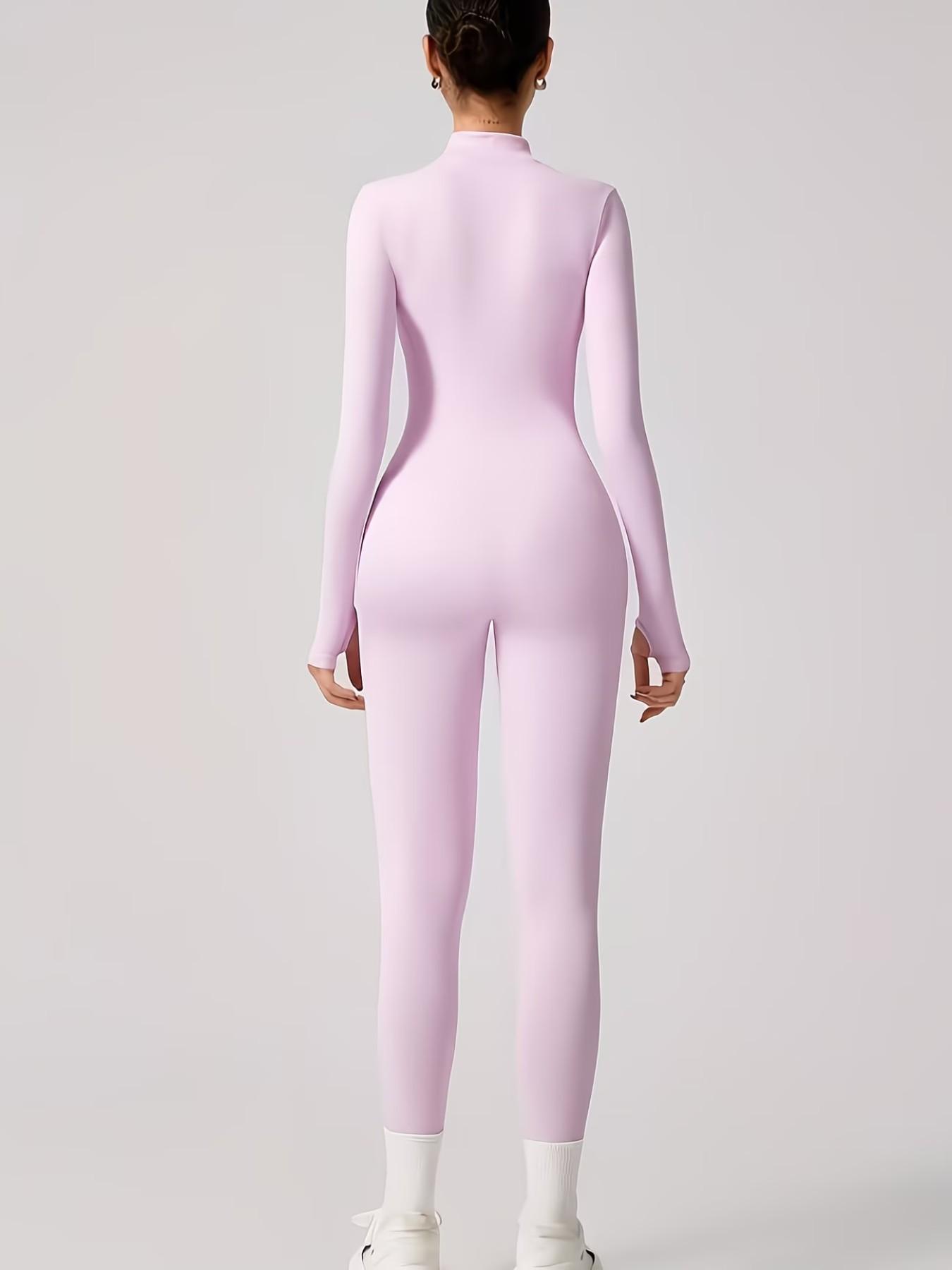 Women's Seamless Zipper Long Sleeve Shapewear Bodysuit, Fall Winter Innerwear, Ski Suit Lining, Comfortable and Stylish