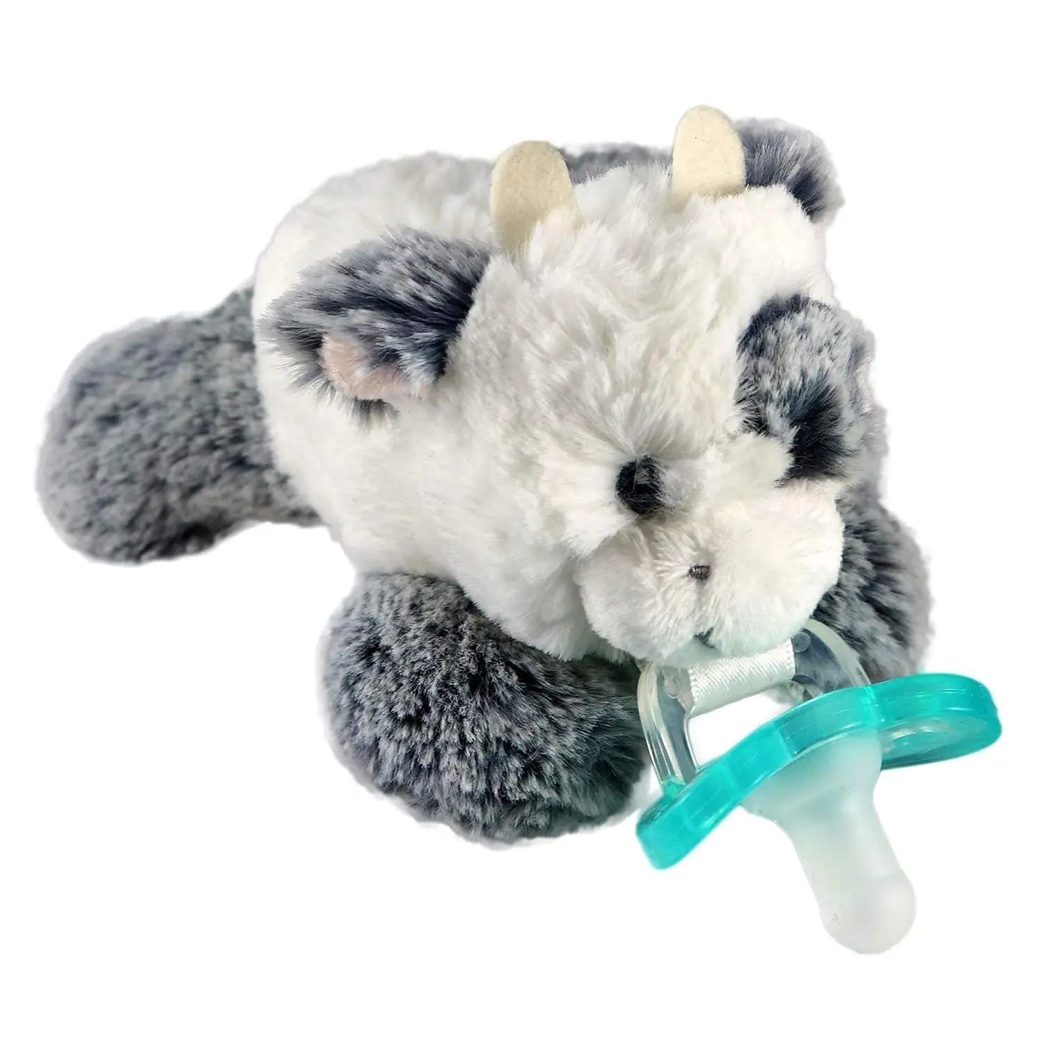 Pacifier, Holder with Detachable Baby Pacifier, Stuffed Animal RaZbuddy, All Ages 0M+, 100% Medical Grade USA Made Silicone, Machine Washable, Textured & Easy to Hold – Cow