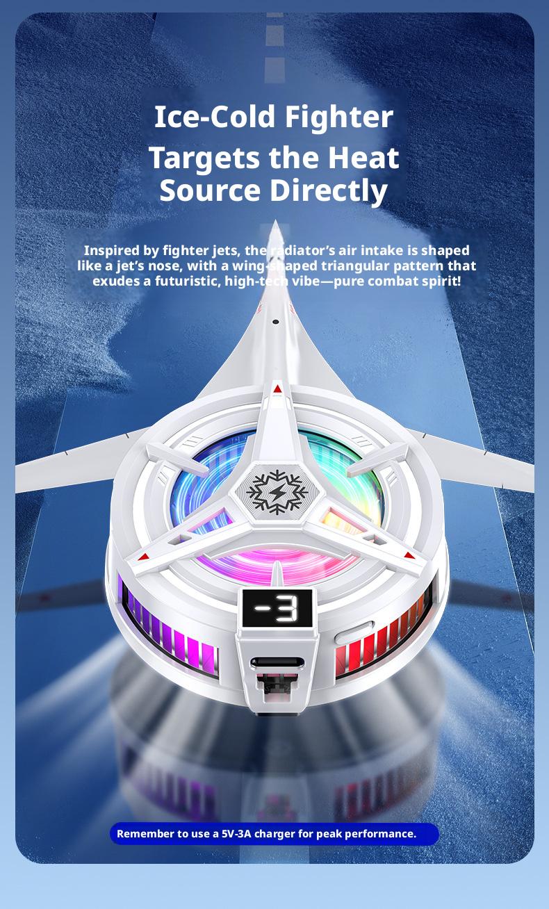 2026 New Magnetic Semiconductor Phone Cooler TL07 Frosty Digital Display Version Light-Off Cooling Artifact for Gaming & Hot Days