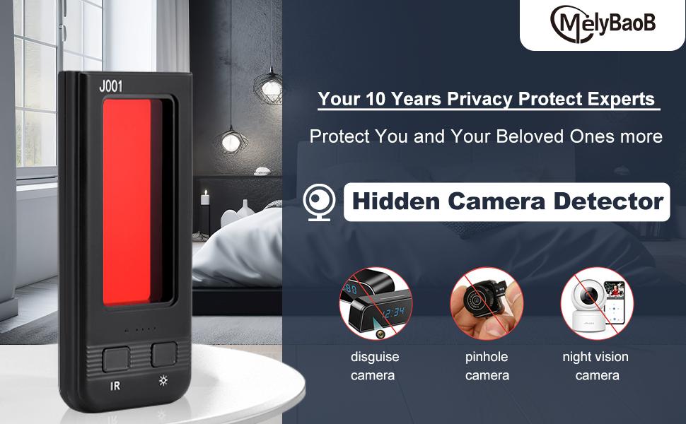 MelyBaoB J001 Hidden Camera Detectors & Camera Detector, anti spy Camera finder, 10X Search Speed.