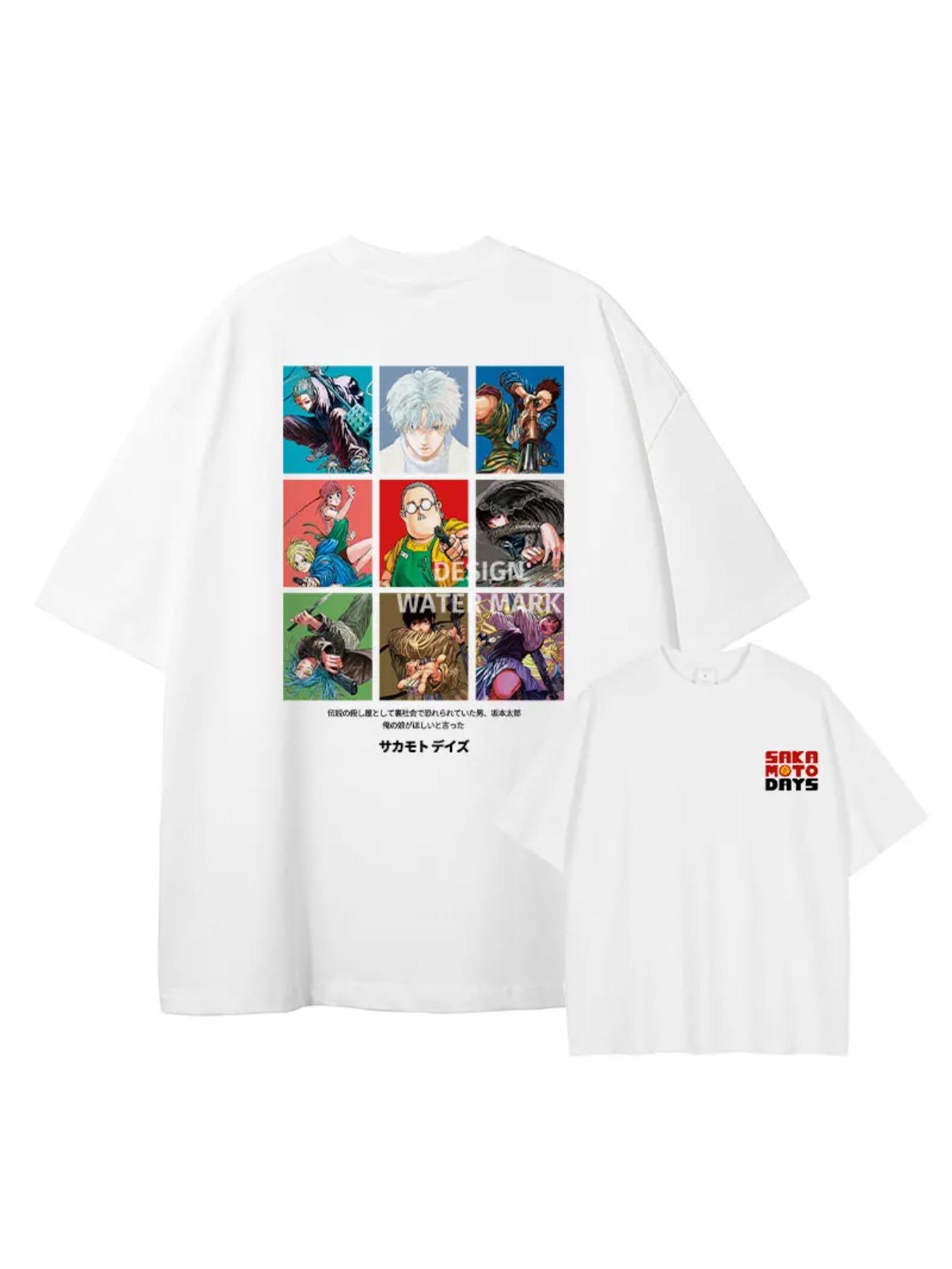 Anime Sakamoto Days T Shirts Cos Costume Sakamoto Tarou T-shirt Oversized Short Sleeve Retro Tops Tees Men Girls