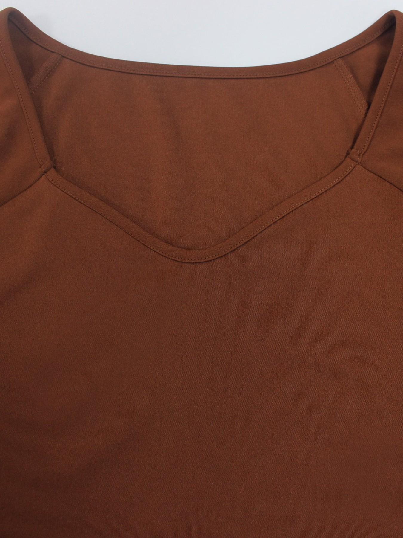 Plus Size Square Neck Heart Collar Short Sleeve Fitted Waist A-Line Midi Dress, Elegant Slimming Long Dress for All Seasons